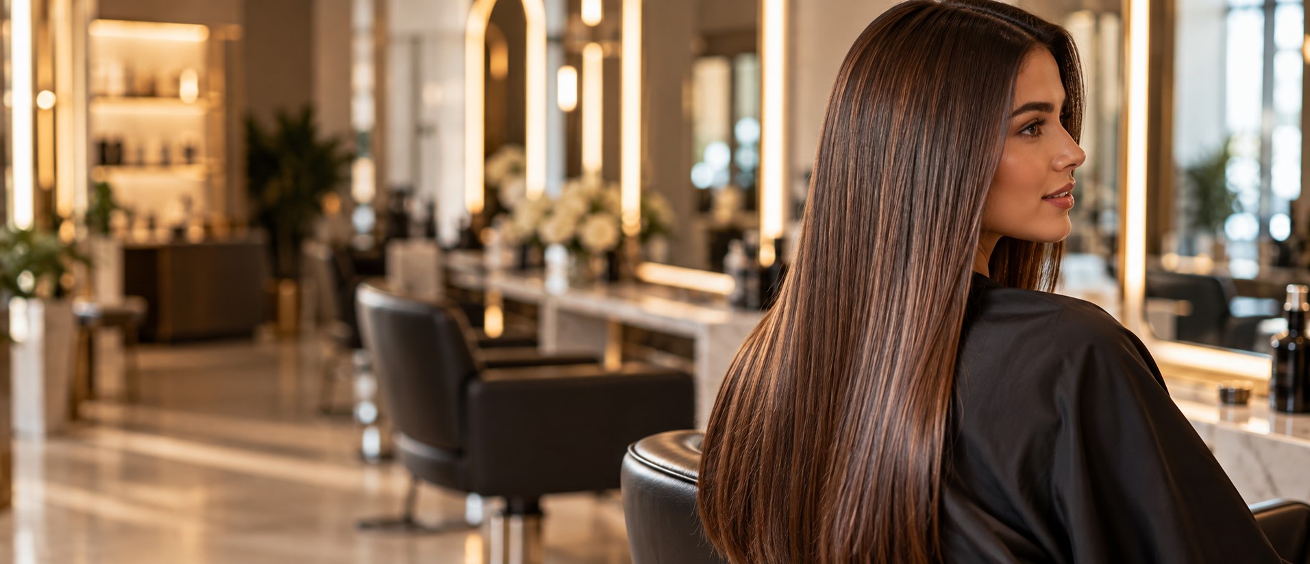 Sleek, healthy-looking straight hair